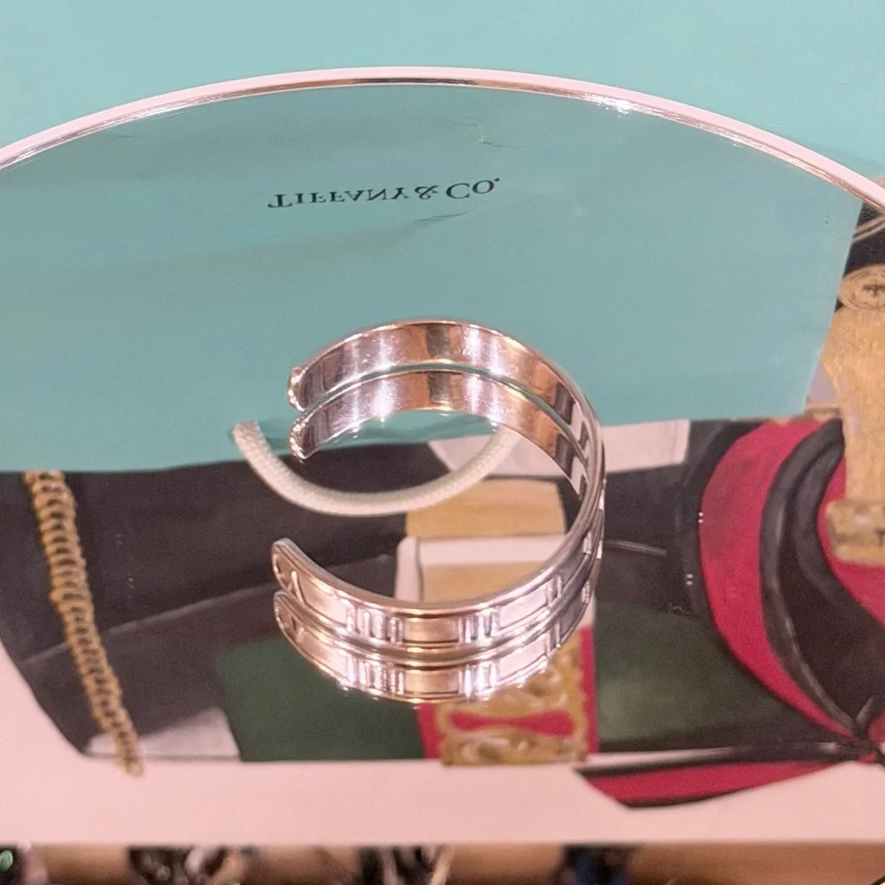 🔥 TIFFANY & Co. ATLAS CUFF BRACELET AG925 SILVER SIZE 6”